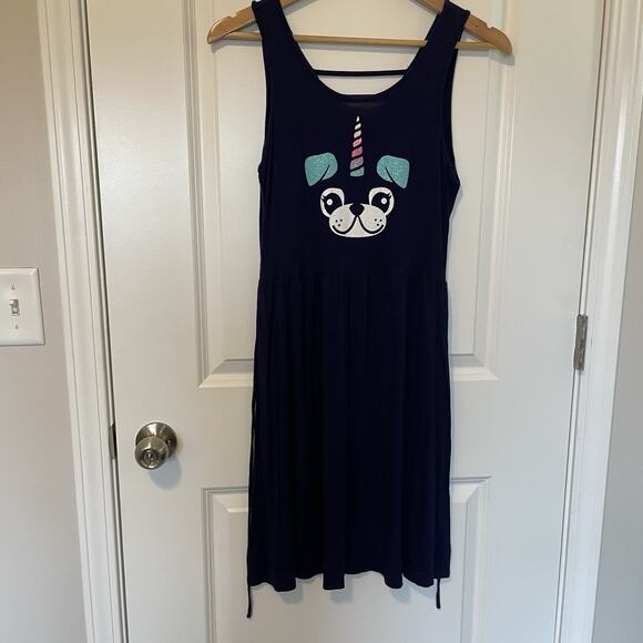 Justice Girls XL 14/16 Rainbow Unicorn Puppy Dog Graphic Dress Magical Sparkle - Picture 2 of 4
